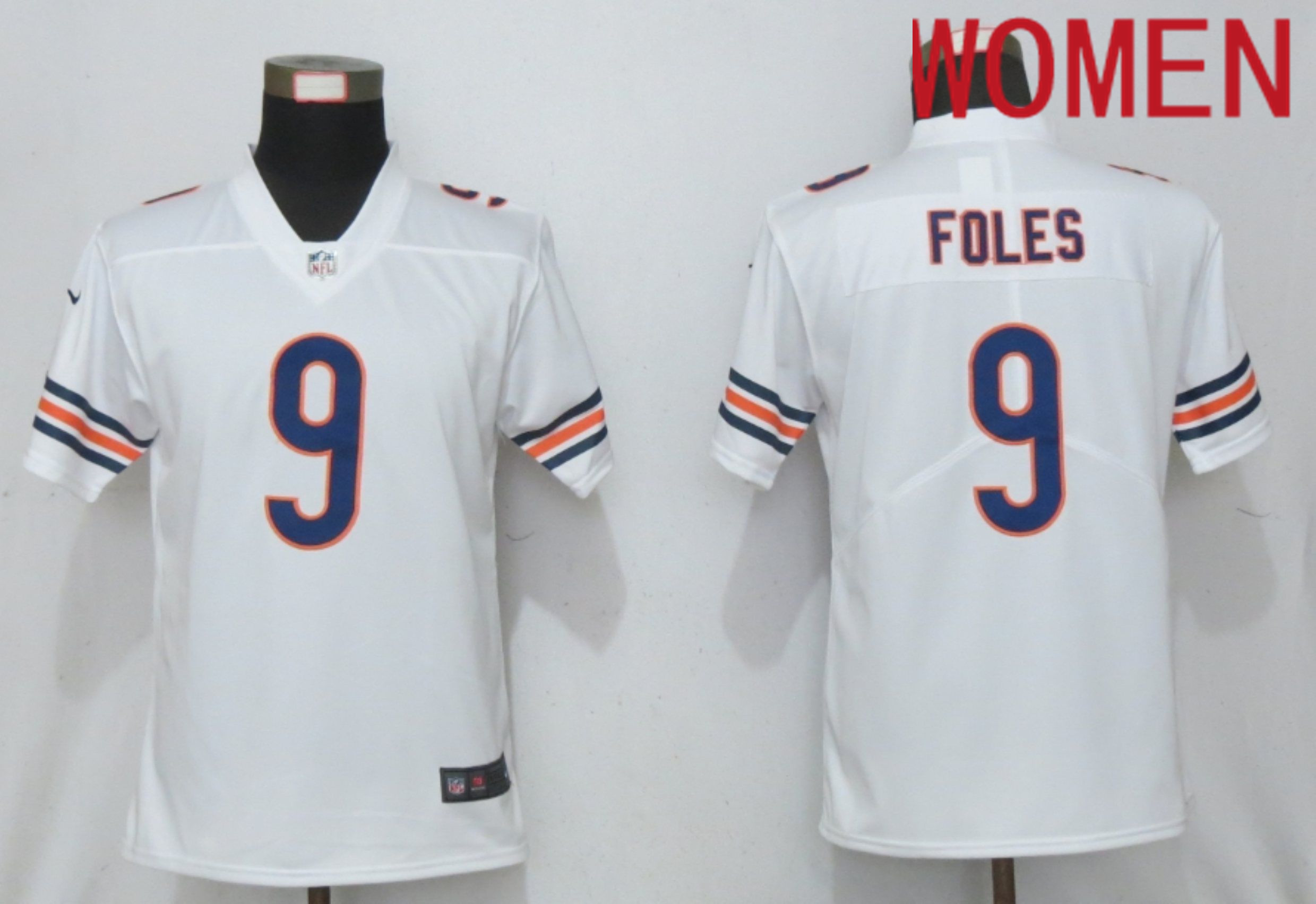 Women Chicago Bears #9 Foles Nike White Alternate Vapor Elite Playe NFL Jersey->women nfl jersey->Women Jersey